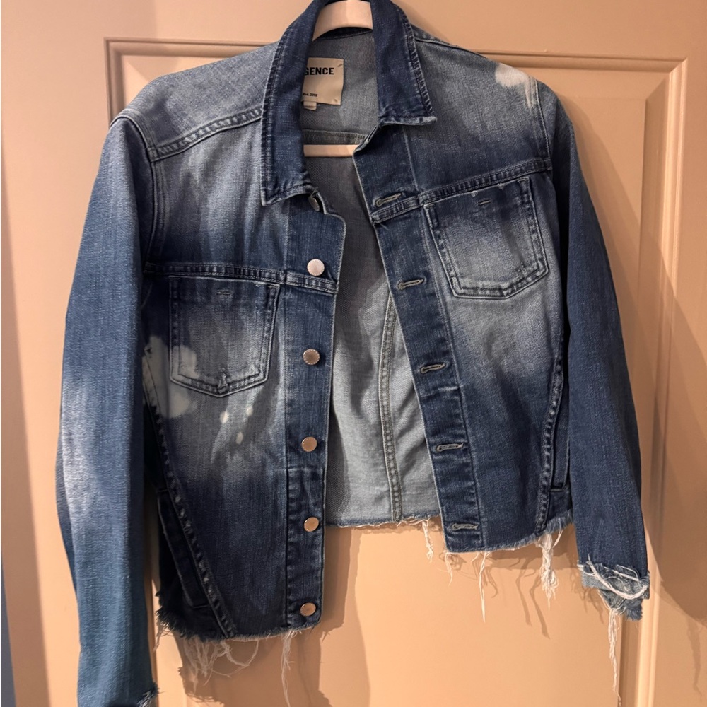 L'AGENCE Blue Distressed Jean Jacket